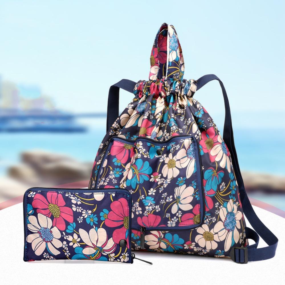 Lightweight Drawstring Bag Multifunctional Folded Backpack Portable Shopping Bag Camping