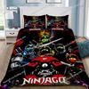 Мультяшное Игровое Пододеяльник Наволочка N-ninjagos Комплект Постельного Белья Взрослый Мальчик Девочка Украшение Спальни Детский Подарок Односпальный Двуспальный Размер