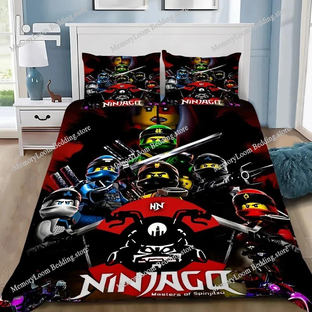 Мультяшное Игровое Пододеяльник Наволочка N-ninjagos Комплект Постельного Белья Взрослый Мальчик Девочка Украшение Спальни Детский Подарок Односпальный Двуспальный Размер
