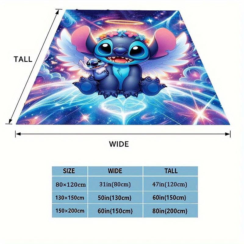 1pc Stitch Printing Blanket Soft, All Season Throw for Office Blanket, Personalized Gift with Adorable Cartoon Design