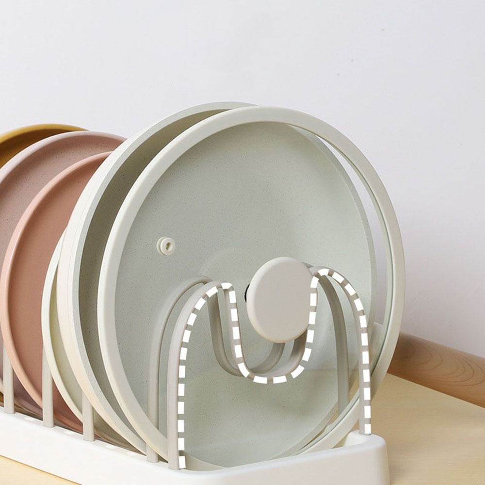Регулируемая подставка для крышек кастрюль Пластиковая сушилка для посуды Многофункциональный держатель для крышек кастрюль Кухня