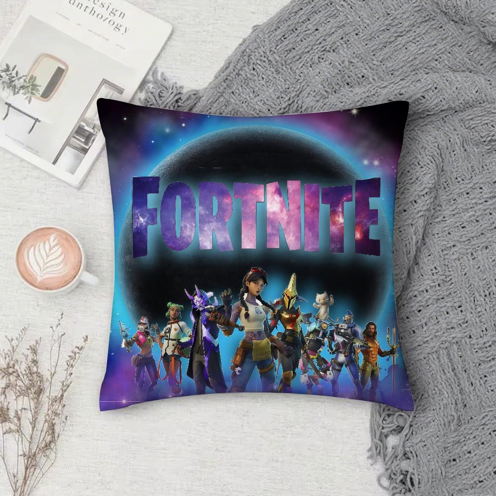 Game FFortnite Pillow Case Square DoubleSided Printing Sofa Cushion Cover Pillowcase Bedroom Bedside