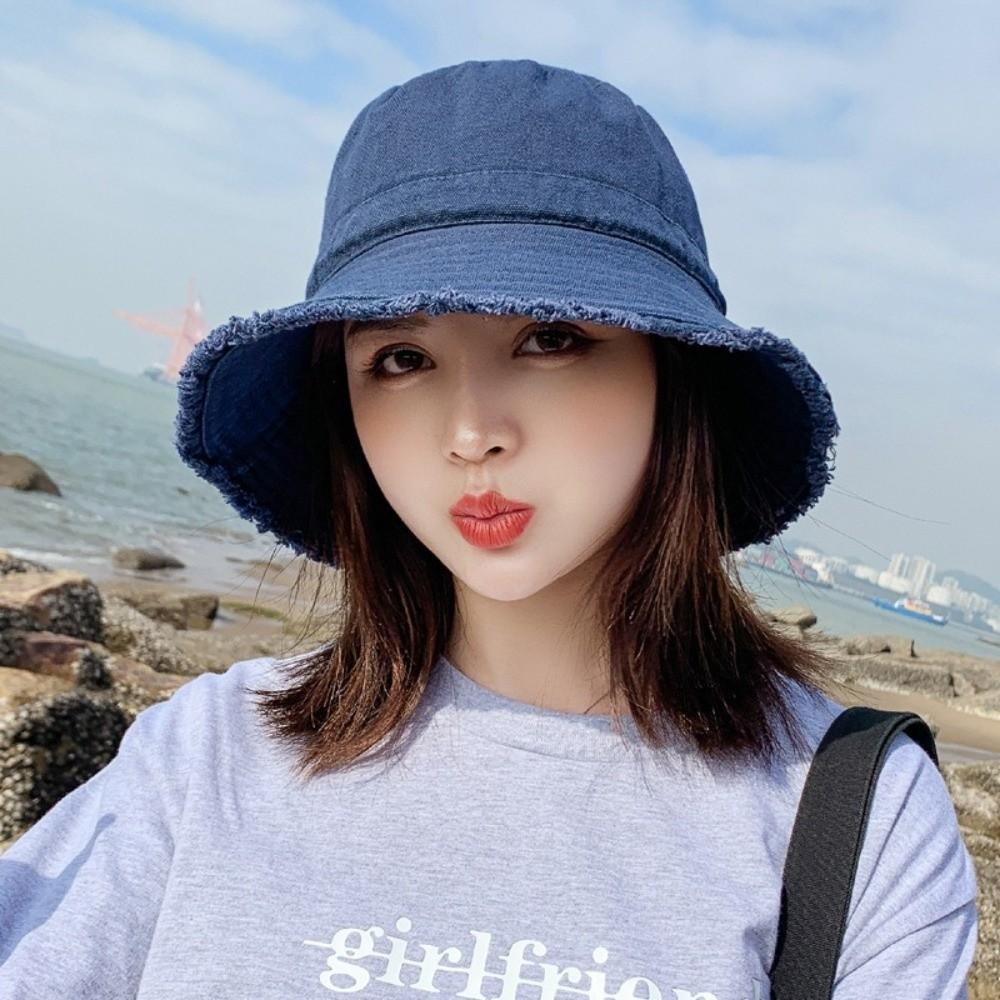 Foldable Thin Bucket Hat Sunshade Sun Protection Cap Sun Cap Raw Edge Fisherman Hat Men