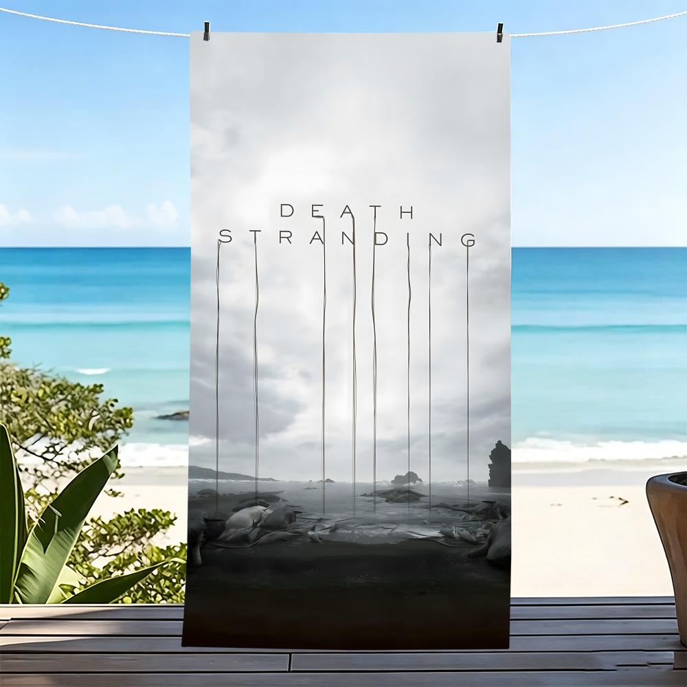 D-Deathstranding-S Полотенце Микрофибра Пляжное Полотенце, Быстросохнущее, Не Прилипает Песок, Ультратонкое Волокно, Супер Мягкое.