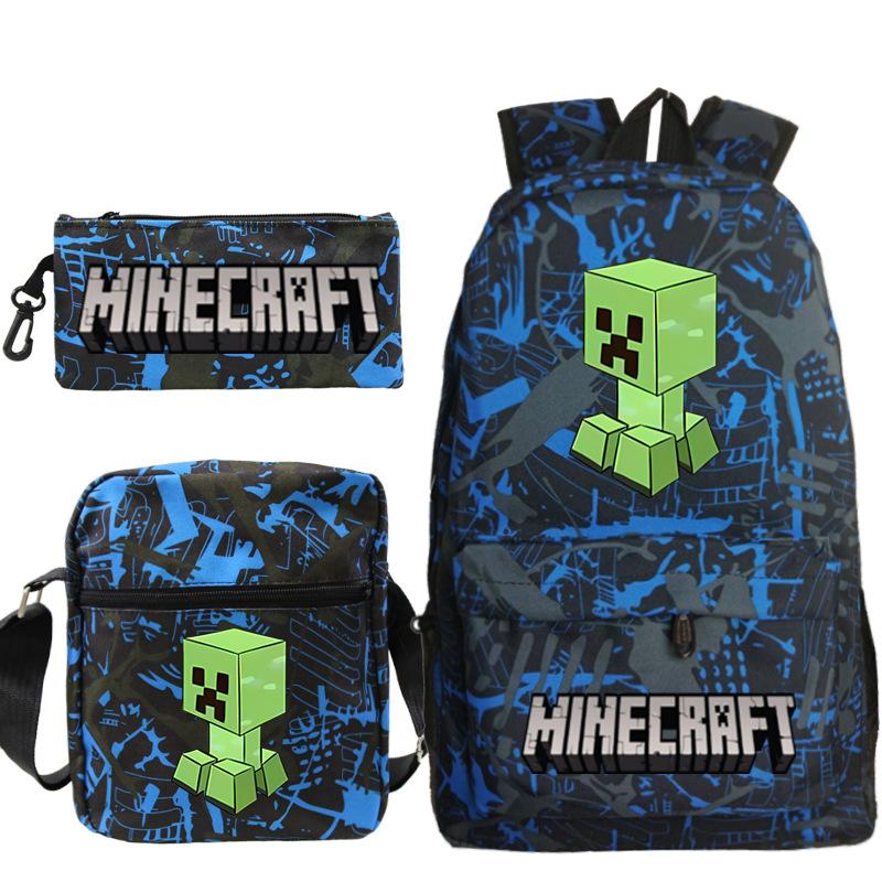 Школьная сумка для детей с принтом Minecraft, сумка через плечо, пенал для канцелярии, набор рюкзаков для студентов
