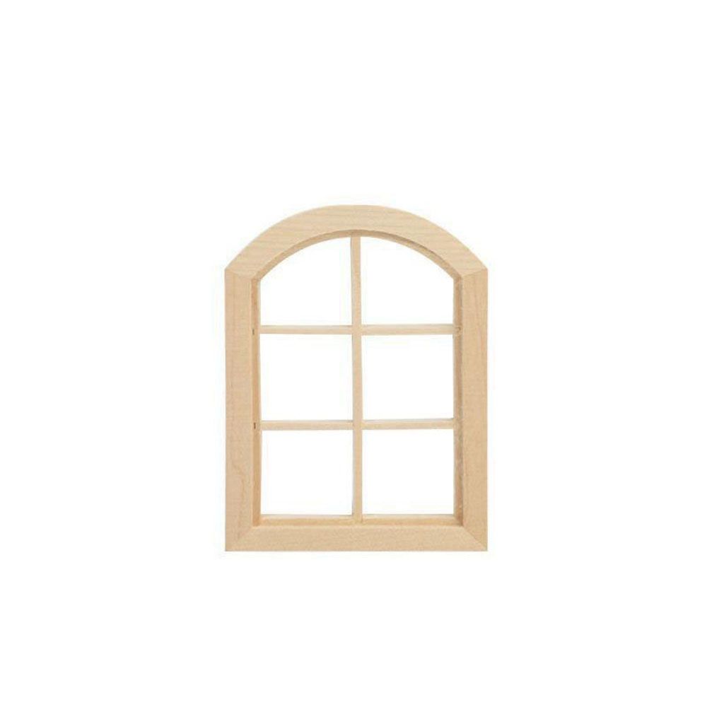 Аксессуары для кукол Сделай сам Двойная оконная деревянная рама Мебель для кукол Стеклянная пластина Окно кукольного домика