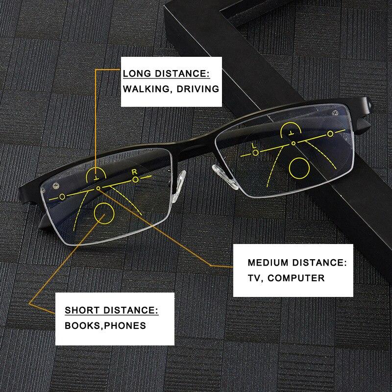 Мультифокальные прогрессивные очки для чтения, офисные компьютерные очки с линзами, защищающими от синего света, очки для пресбиопов