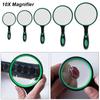 1Pcs Antique Mahogany Handle 10X Magnifying Glass 50/65/75/90/100mm Eye Loupe  For Reading Book