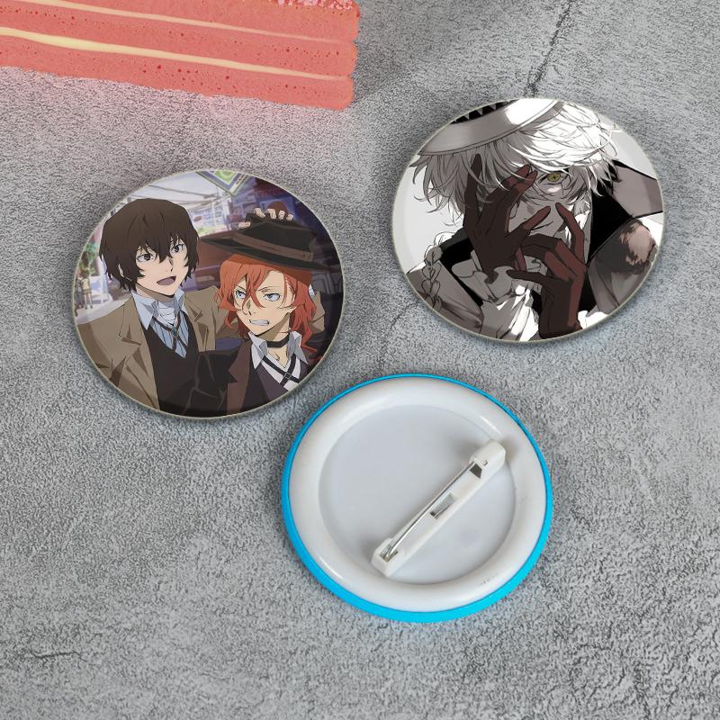 32/44/58 мм мультфильм бродячие собаки Банго HD печать брошь аниме значок вооруженное детективное агентство Дадзай Осаму круглая витрина броши булавка на лацкан ювелирные изделия