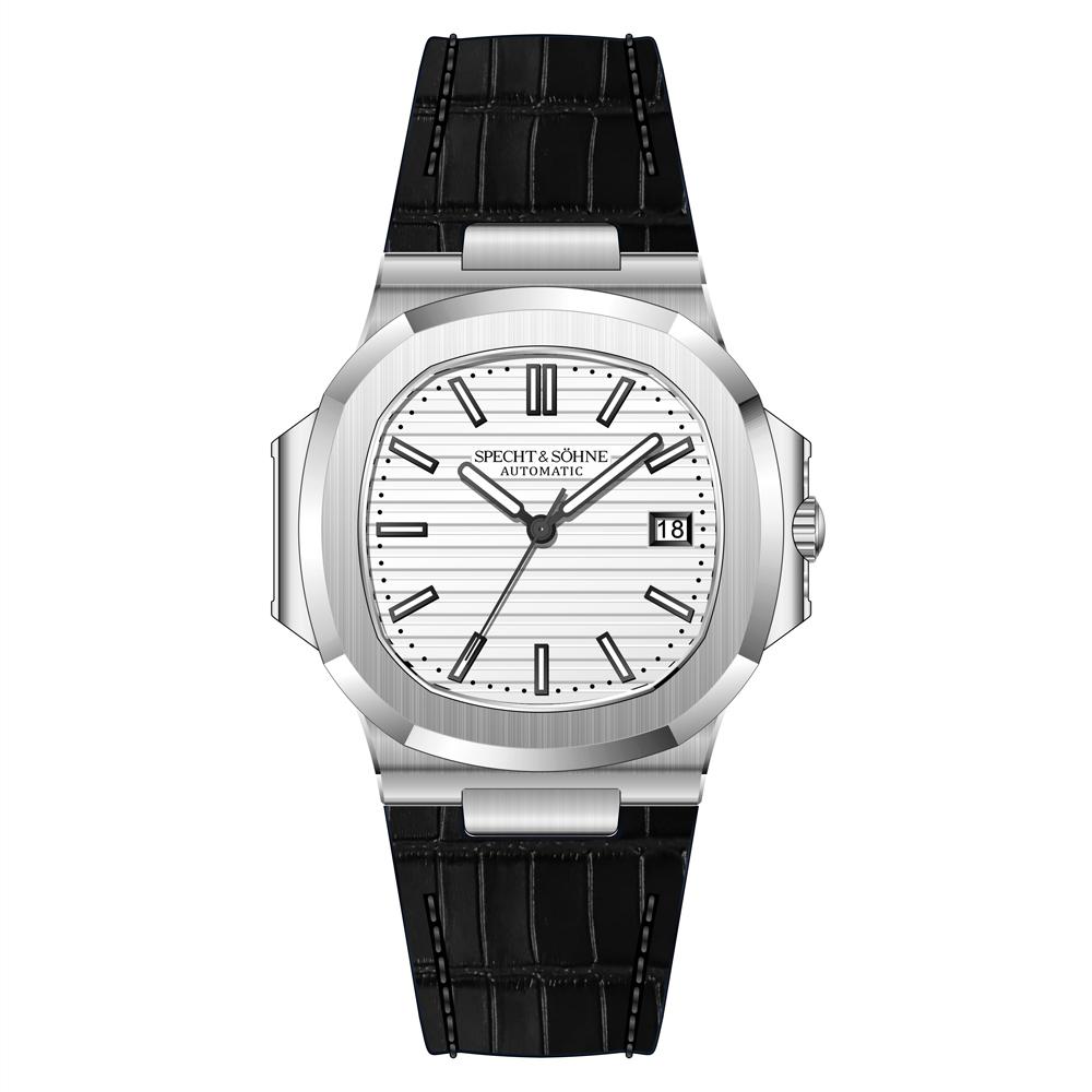 Новые Роскошные Мужские Часы Specht & Söhne 40MM Автоматические Часы для Мужчин Наручные Механические Часы из Натуральной Кожи Водонепроницаемость 50М