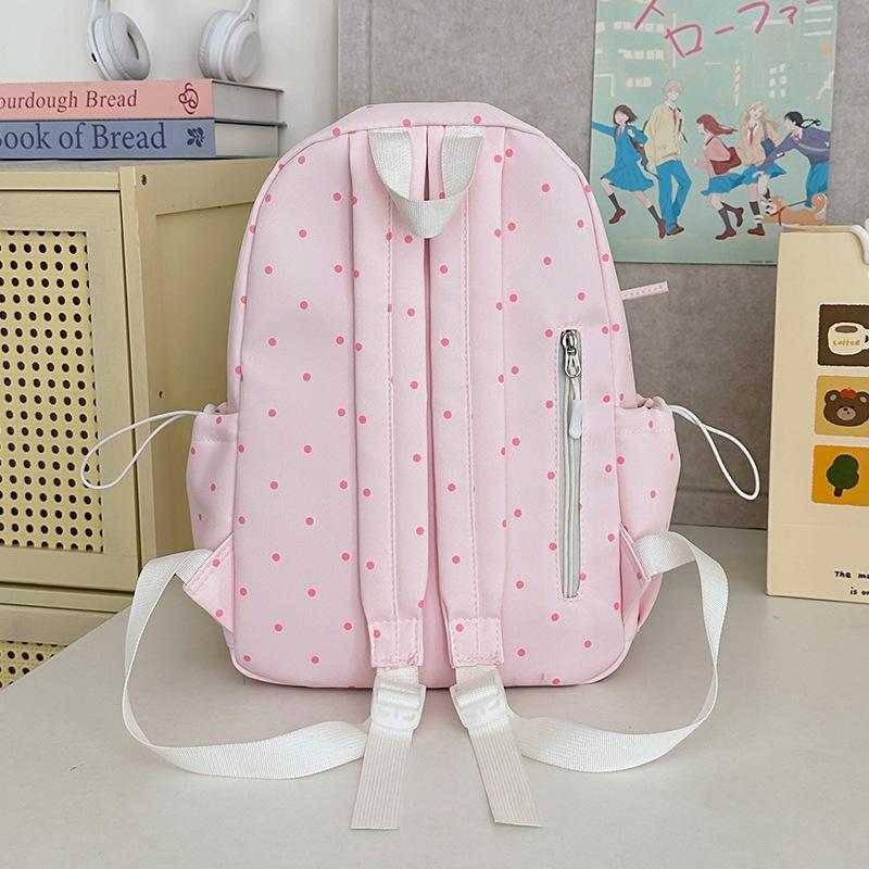 School Bag Schoolbag Ins Wind Public High Value Polka Dot Korean Girl Light First Big Travel Backpack