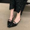 NEW Flat Shoes Female Summer Woman Pantofle Slippers Casual Slides Platform Beach Denim Luxury Soft Fashion Glitter High Heeled