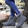 Women's Autumn Winter High Top Simple Comfortable Oversized Cotton Shoes with Thick Insulation Warmth Anti Slip Snow Boots