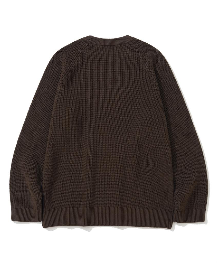 KNITTED [Nitied X Fashion Planet] Cotton Waffle Round Knit Brown