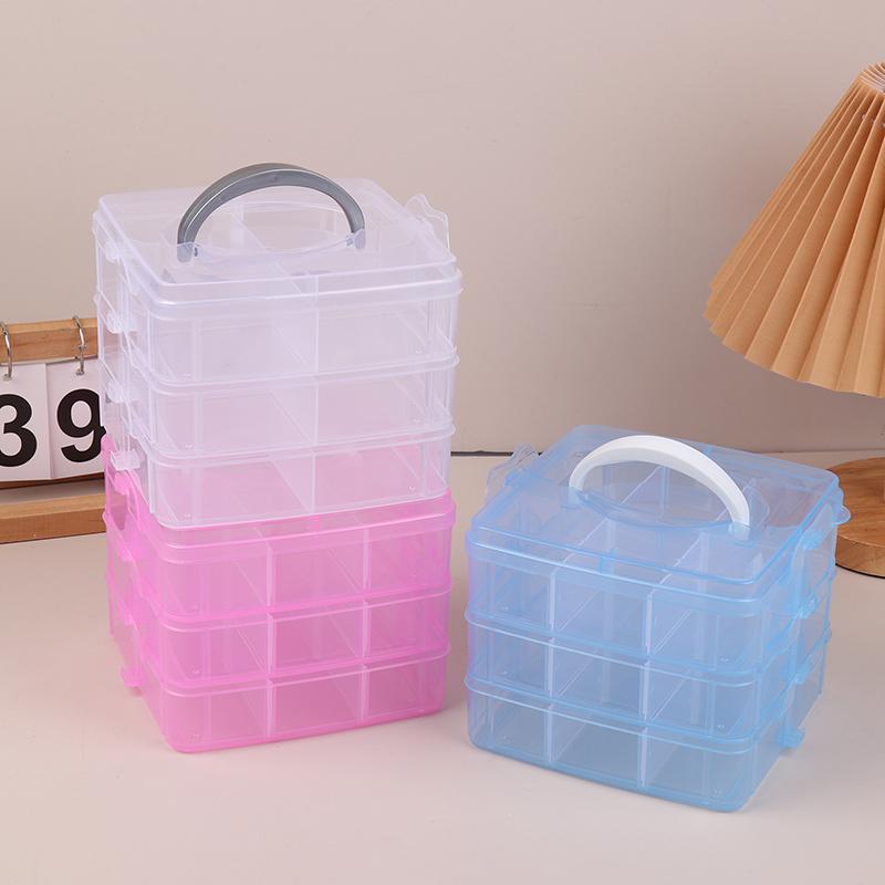 3-слойная прозрачная пластиковая коробка для хранения ювелирных изделий, большая вместимость, отделочная коробка, коробка для ожерелий, колец, серег-пуссетов, коробка для украшений