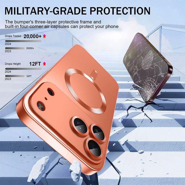 Coque pour iPhone 18 Pro, Protection Silicone Slim Anti-Rayures avec Cercle Magnétique - Orange
