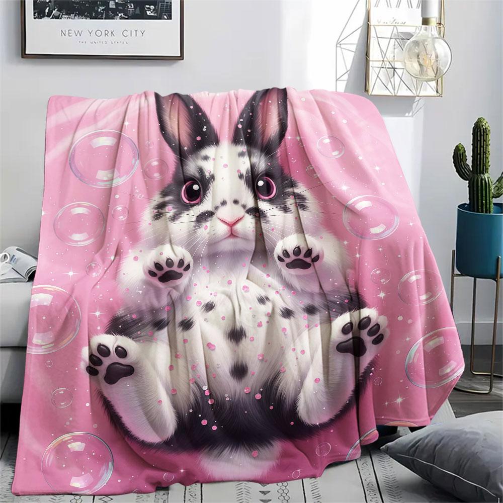 1Pc Blackwhite animal Print Flannel Blanket, High quality Comfortable for All Seasons, Home Decor, Warmth and Comfort, Perfect for Christmas Gifts