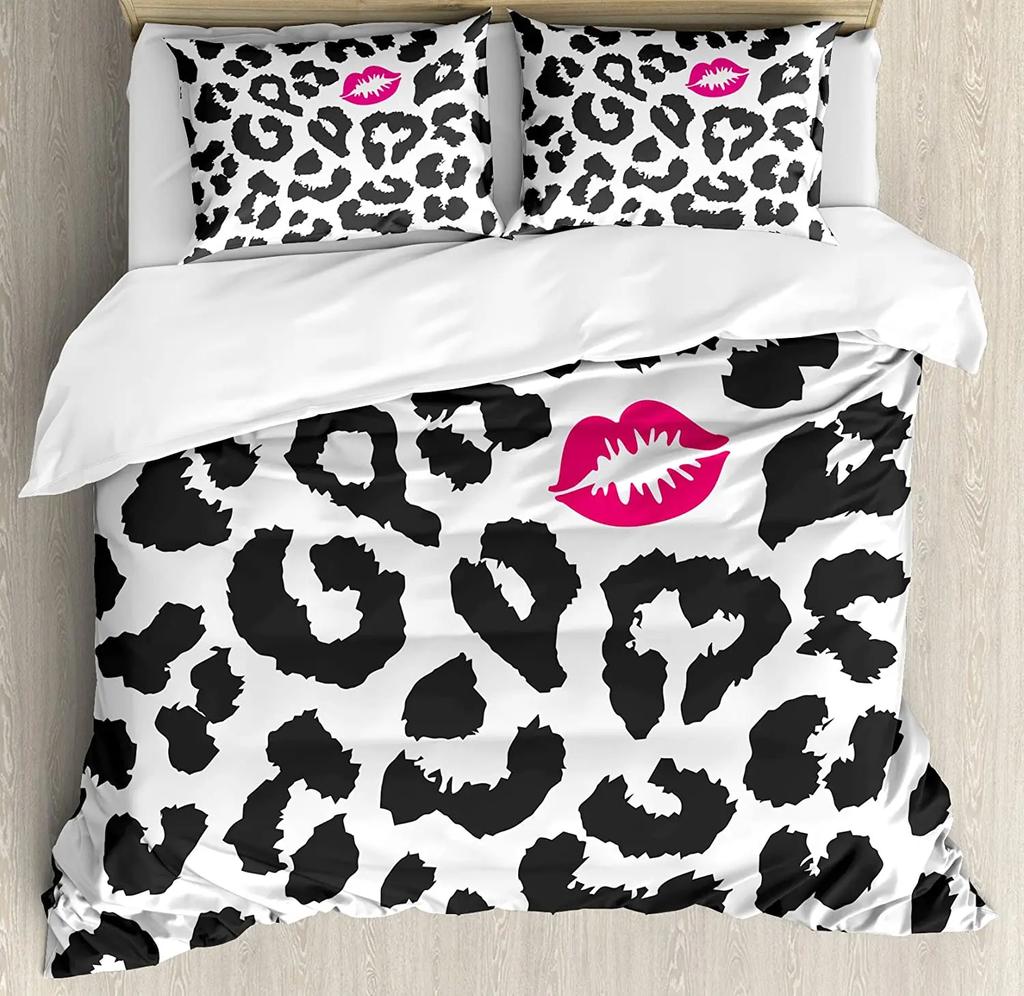 Комфортный пододеяльник с принтом леопарда, наволочка, домашний текстиль, чехол для одеяла, роскошный 3-предметный комплект постельного белья для мальчика, ребенка, подростка, девочки