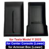 For Tesla Model Y Launch Juniper 2025+ Model 3 Highland 2024 Center Console Eyeglasses Case Armrest Storage Box Tray Upper&Lower