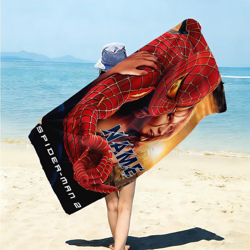 Personalized "Spider-Man: Urban Battle" Beach Towel Microfiber Beach Towel Thin Absorbent for Beach Swimming Yoga Bath Sports. 0910242