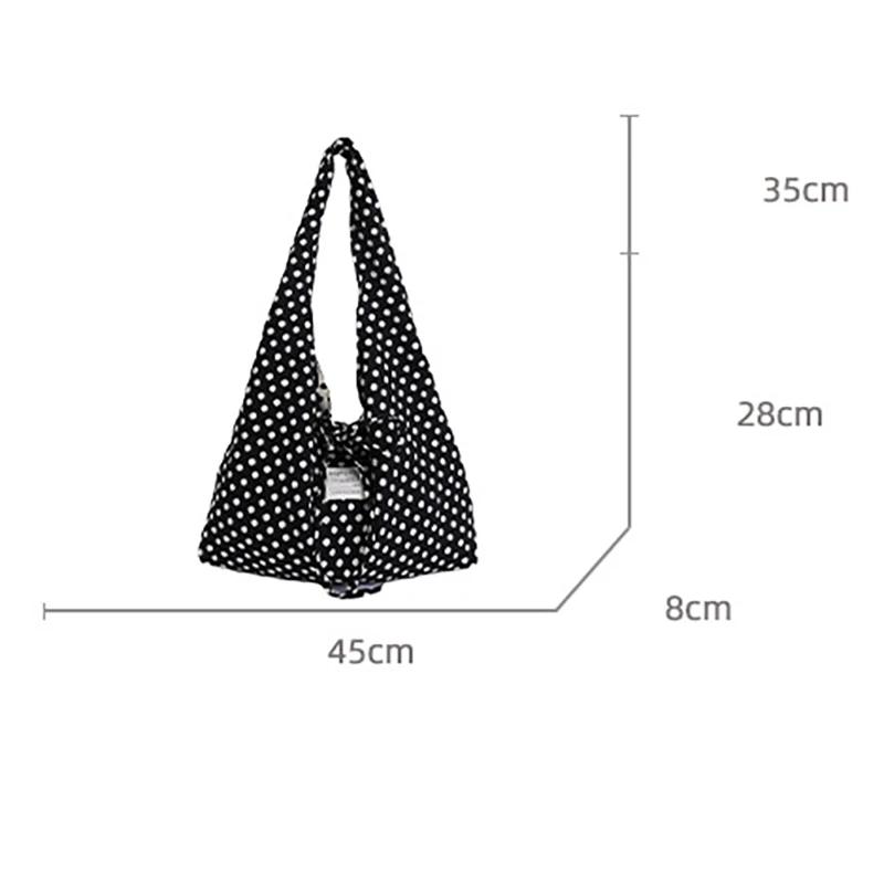 Women Casual Crossbody Bag Double Sided Polka Dots Large Capacity Lightweight Shoulder Dumpling Bag for Commuting Travel Sports