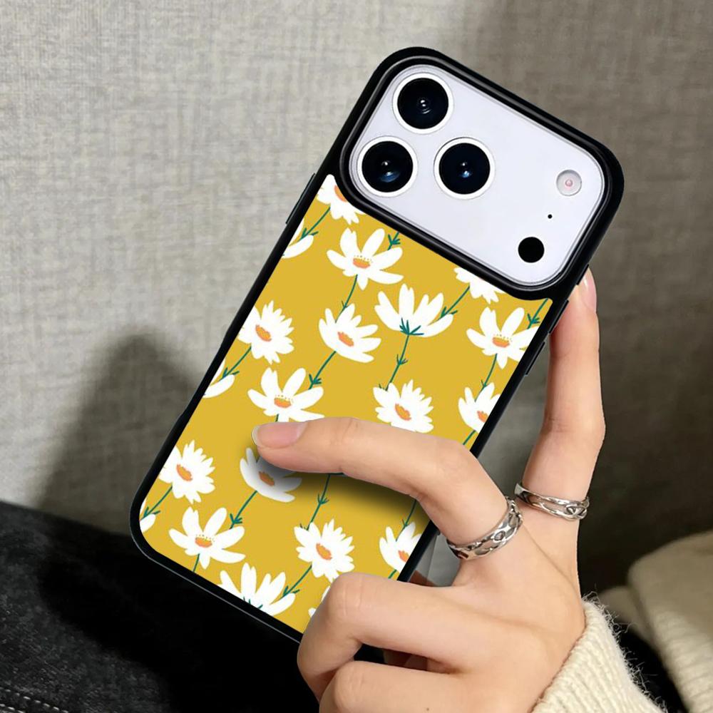 Чехол Case для iPhone 17 Air 16 Pro Max 15 Plus 11 13 Mini 14 12 Задняя крышка телефона Желтые цветы Космос Лавандовый