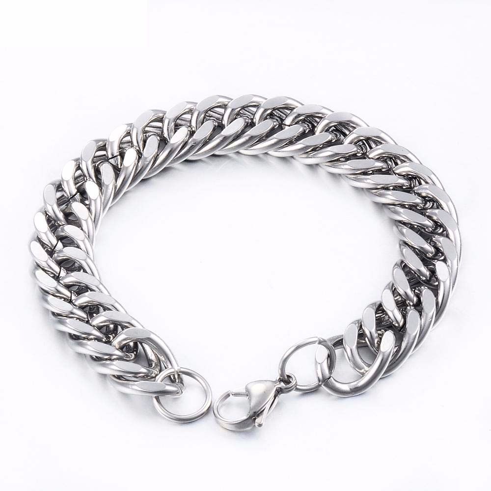 Punk Cuban Link Chain Stainless Steel Hip Hop Men's Bracelets Bracelets Heavy Chain Punk Jewelry
