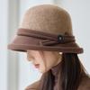 Autumn and winter new hat femininity bow woolen bucket hat elegant 100 warm washbasin hat tide