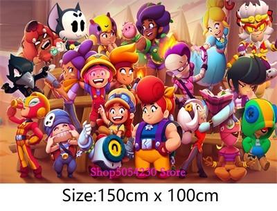 Brawl Stars Party Decoration Balloons Happy Birthday Banner Game Background Cake Topper Stickers Disposable Tableware Keychain