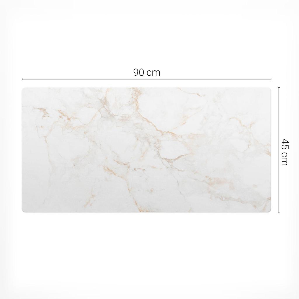 Anti-Slip Protective Desk Mat with Marble Vein Graphic 90x45 cm