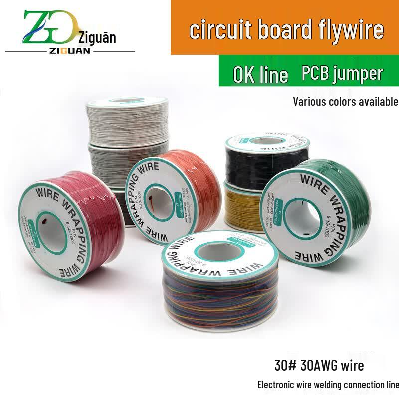 ZIGUAN 30AWG OK Wire Single-Core Copper for PCB Jumpers, 250m