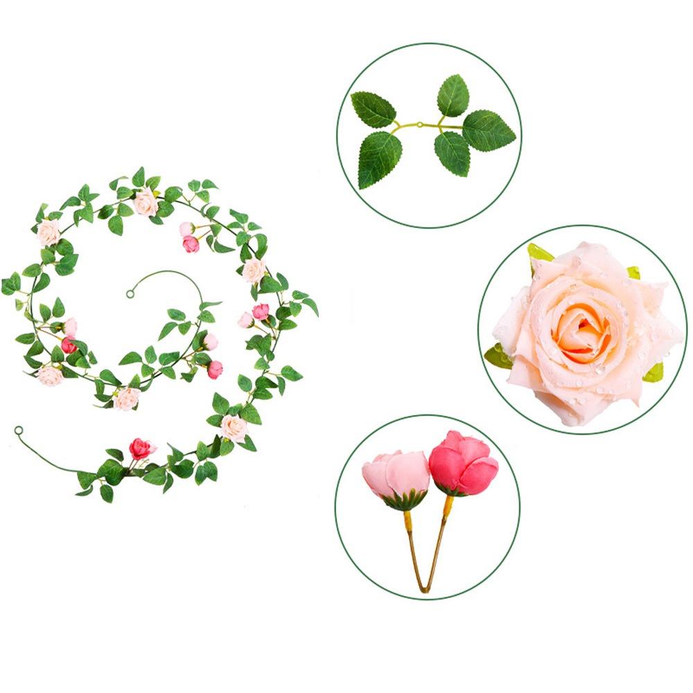 Spring Artificial Rose Vine Handmade Rose Wall Hanging Simulation Rose Vine  Wedding Party