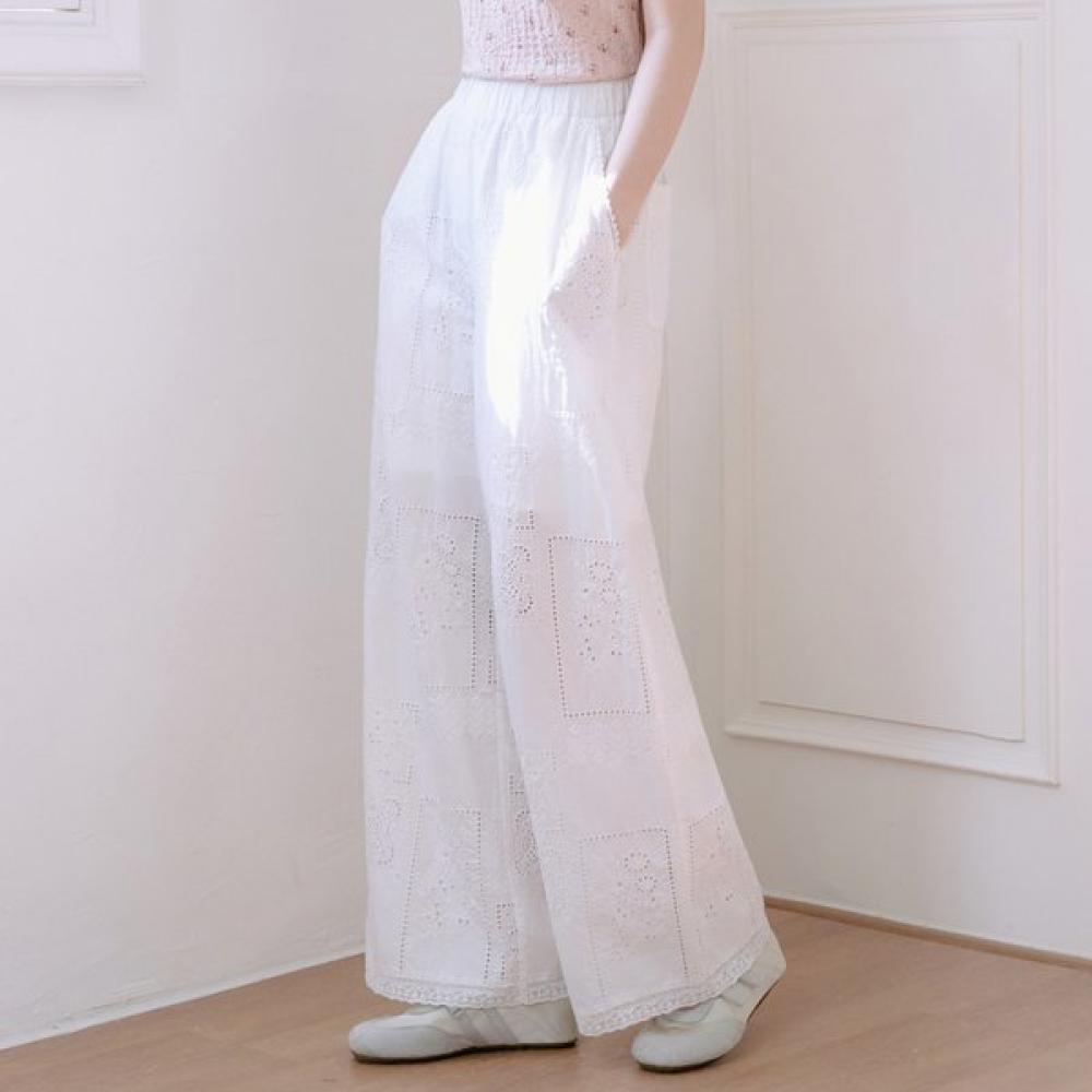 Thursday Island Women Eyelet Embroidered Banding Pants T264mpt249w
