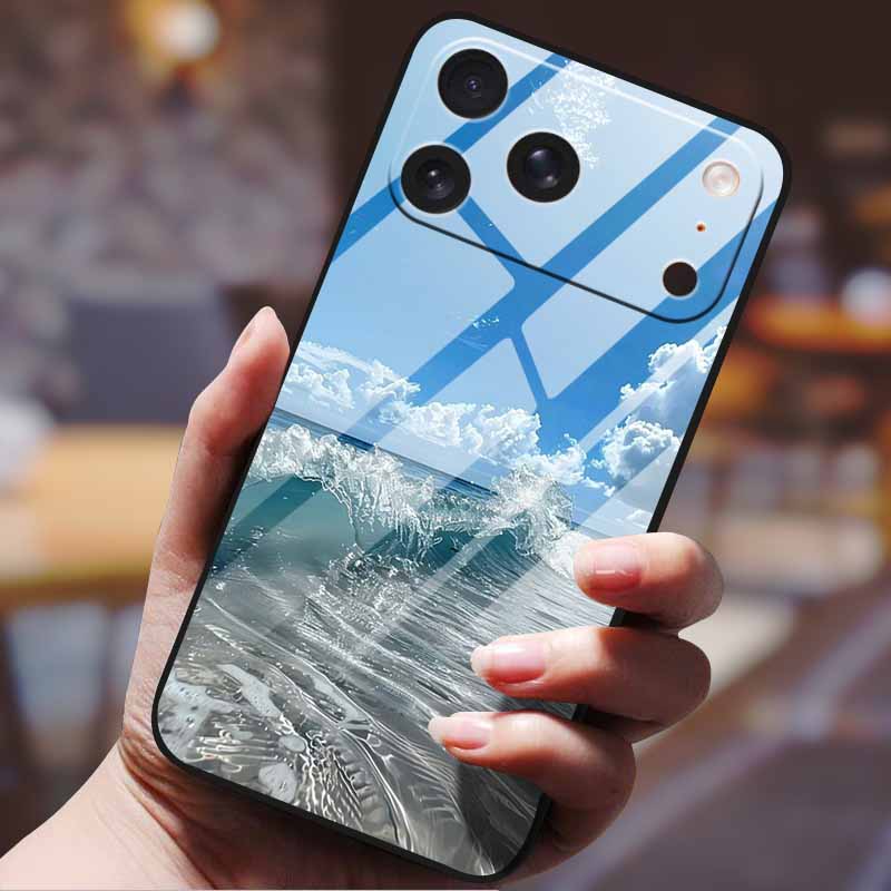 Phone Case for iphone 17 pro max iphone17 Air Tempered Glass Hard Back Cover Bumper 17pro Funda Cartoon Anime Fashion Pattern