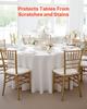 White Round Tablecloths 6 Pack, 120 Inches in Diameter, Stain- & Wrinkle- Resistant, Machine Washable Table Clothes, Polyester Fabric Table Covers for
