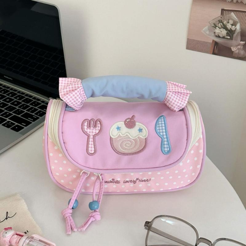 Пенал Цветовой Коллаж Макарон Высокая Эстетическая Ценность Милый Пенал Студенческий Портативный Пенал Большой Вместимости Сумка для Макияжа Сумка для Хранения