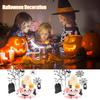 Halloween Miniature Ornament Pumpkin Resin Figurines Ornaments With String Light Halloween Garden Adornments Ghost Doll Miniatur