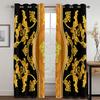 3D Цветочный Тотем Золотисто-Синий Человеческая Голова Шторы Гостиная Спальня Кухня Балкон Окно Декоративные Шторы 2 Панели