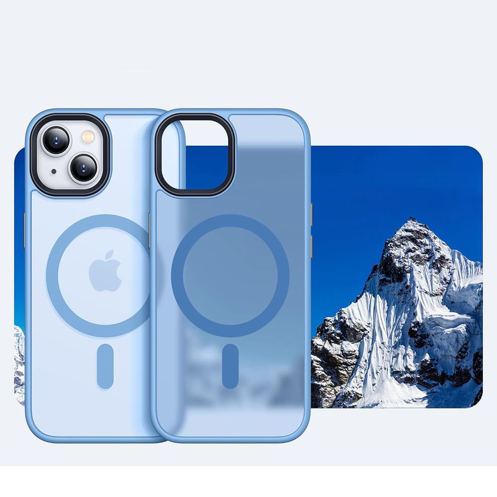 Magsafe Магнитный Роскошный Бронированный Противоударный Чехол для iPhone 16 15 14 13 12 11 Pro Max Plus Беспроводная Зарядка Крышка Матовый Полупрозрачный