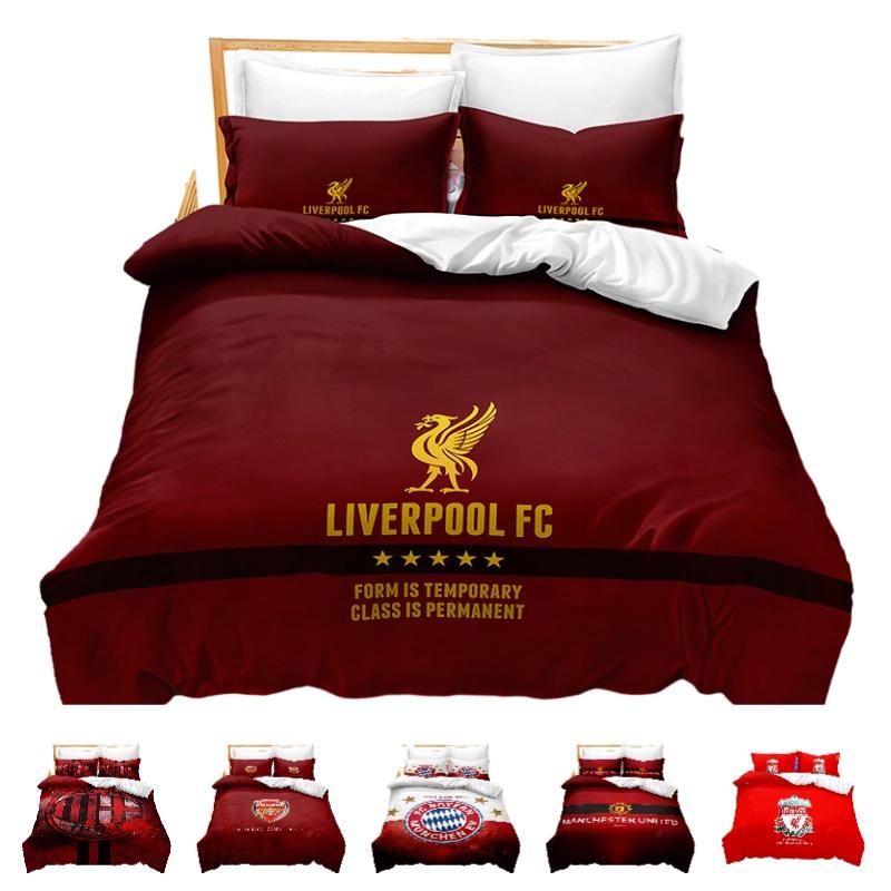 Роскошный 3D Комплект Постельного Белья с Цифровой Печатью для Футбольных Фанатов Оптовый Комплект Постельного Белья для Футбольных Энтузиастов
