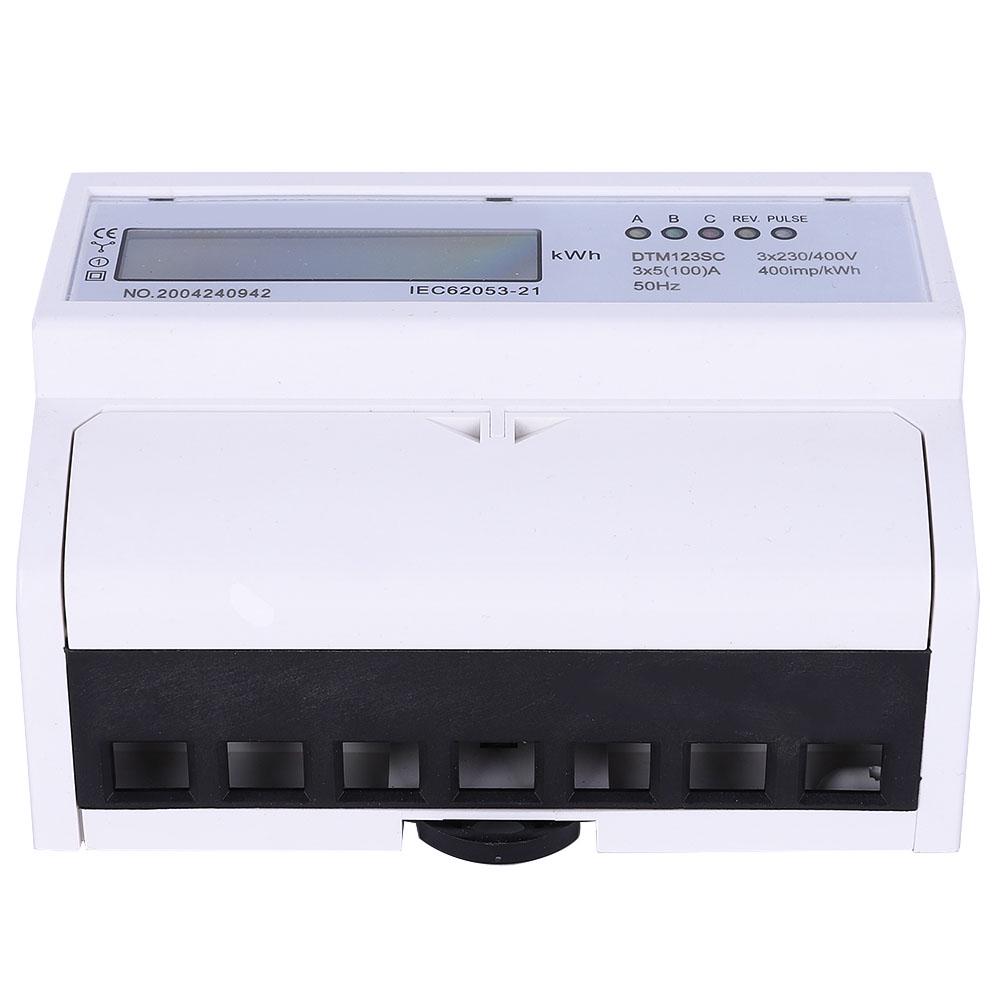 Three Phase Electricity Meter, Energy Meter KWh Meter DIN Rail Digital Electricity Meter Three Phase Power Meter Voltage Tester