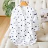 V-neck Single Pocket Polka Dot Short-sleeved Shirt for Women In Summer New Commuting Literary Style Shirt for Women