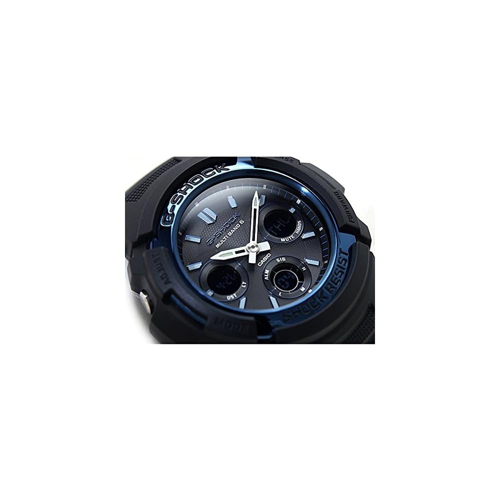 Casio G-Shock AWG-M100A-1A Цифро-аналоговые часы на солнечной батарее Черный ремешок из смолы