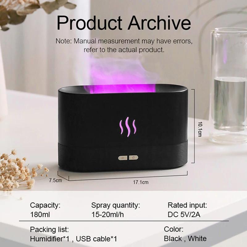 Portable Cool Mist Usb Led Change Color Room H2o Air Fire Flame Humidifier Essential Oil Diffuser Humidifier