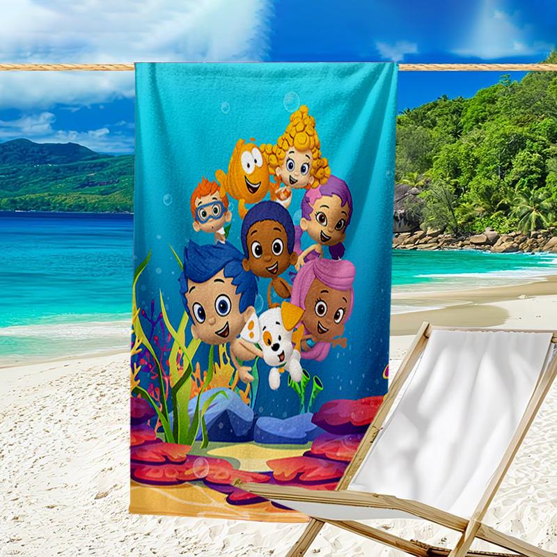 Ultra-Soft Beach Towel with Bubble Guppies Theme,Ideal for Pool - Camping, Diving - Perfect Travel Essential, Vibrant Beach Towel.