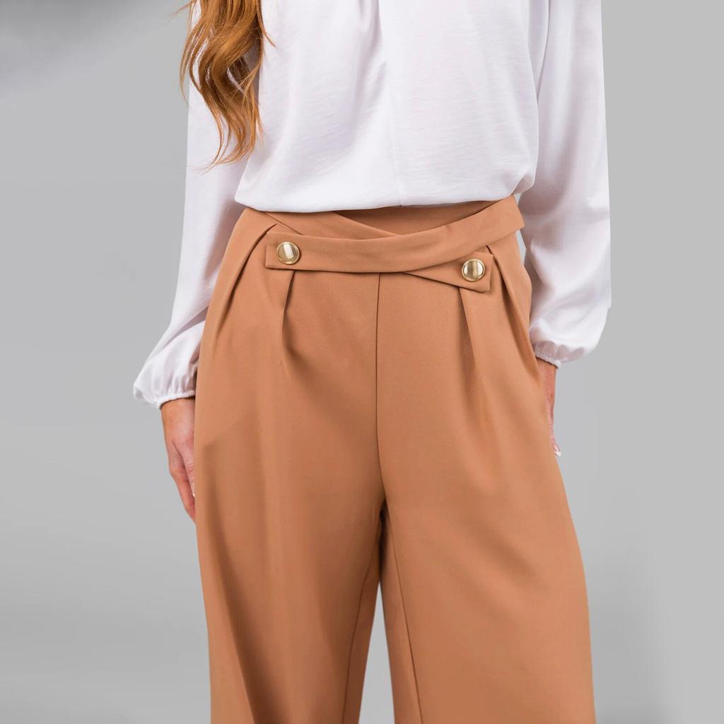 Women's Khaki high waist casual loose pants