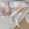 Female Autumn Sweet Love Wave Dot Lovely Collision Color College Style Boneless Tube Socks