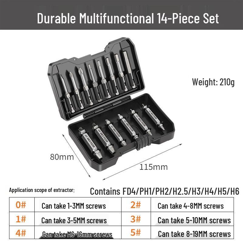 Набор инструментов Belton для извлечения сорванных винтов