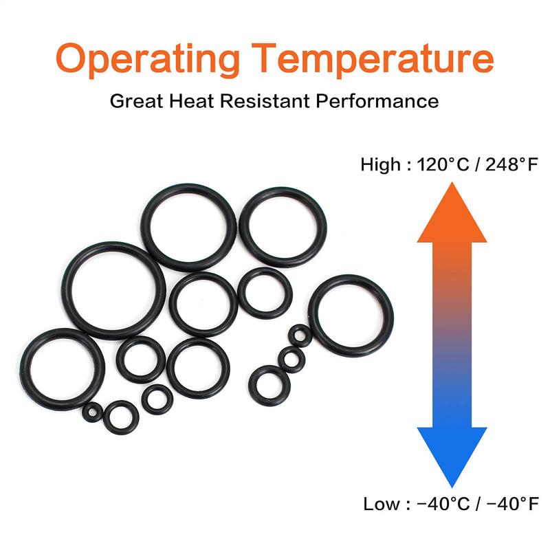 Набор силиконовых уплотнительных колец 200 шт./набор Высокотемпературные уплотнительные шайбы с O-образным кольцом Ассорти Резиновая прокладка Уплотнение Инструмент для ремонта автомобилей