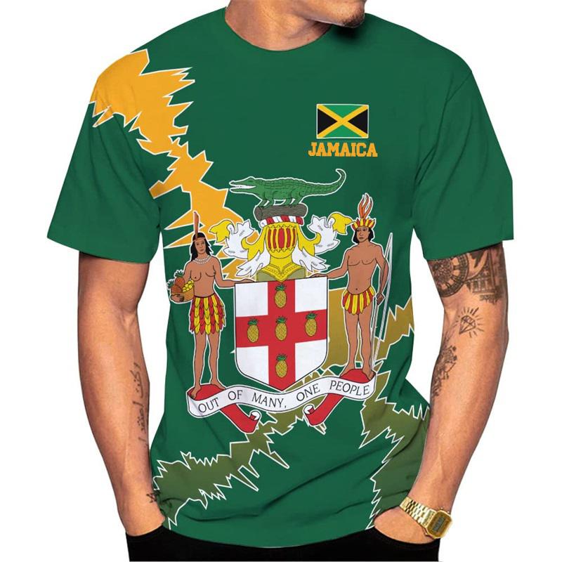 Футболка с изображением льва Ямайского флага для мужчин, футболки, модные футболки Harajuku с принтом 3D Jamaican Pride, женская одежда с коротким рукавом